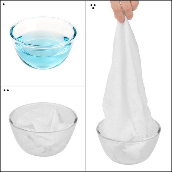 6Pack Cotton Weave Reusable Absorbent Cleaning Rags 14" x 14" White - Picture 4 of 6